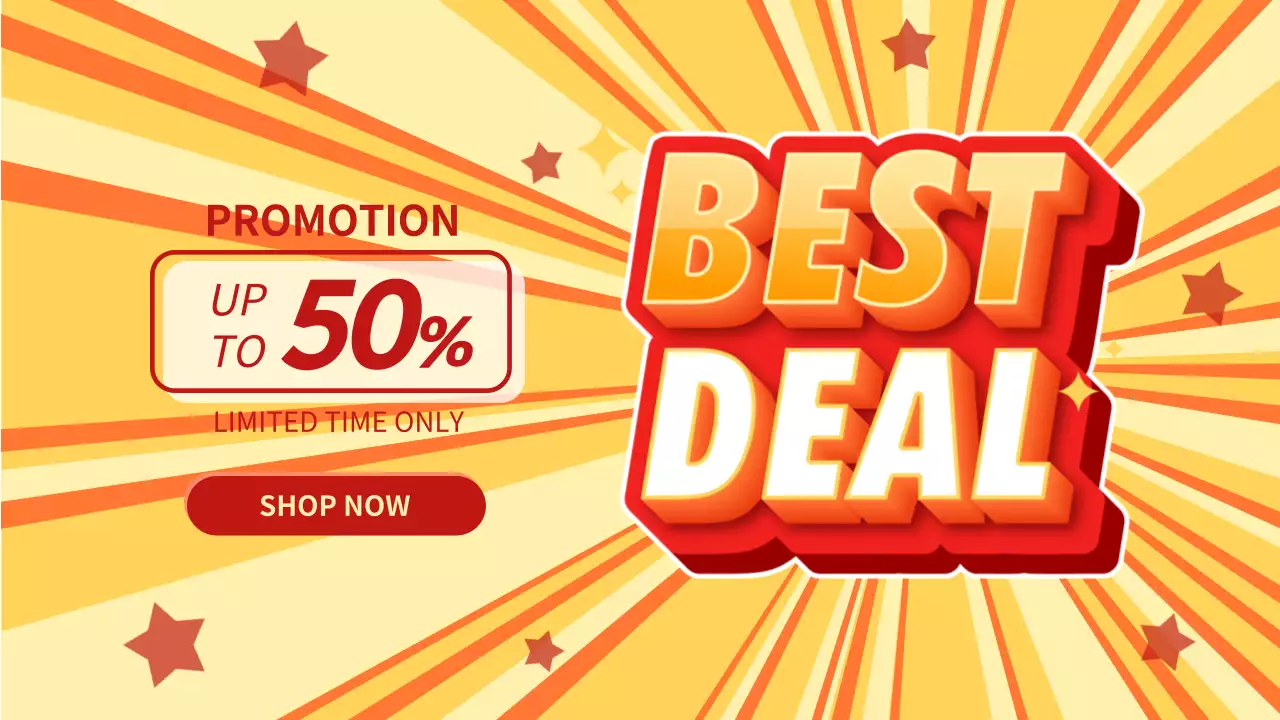 베스트 딜 텍스트 효과 프로모션 할인 라벨 템플릿