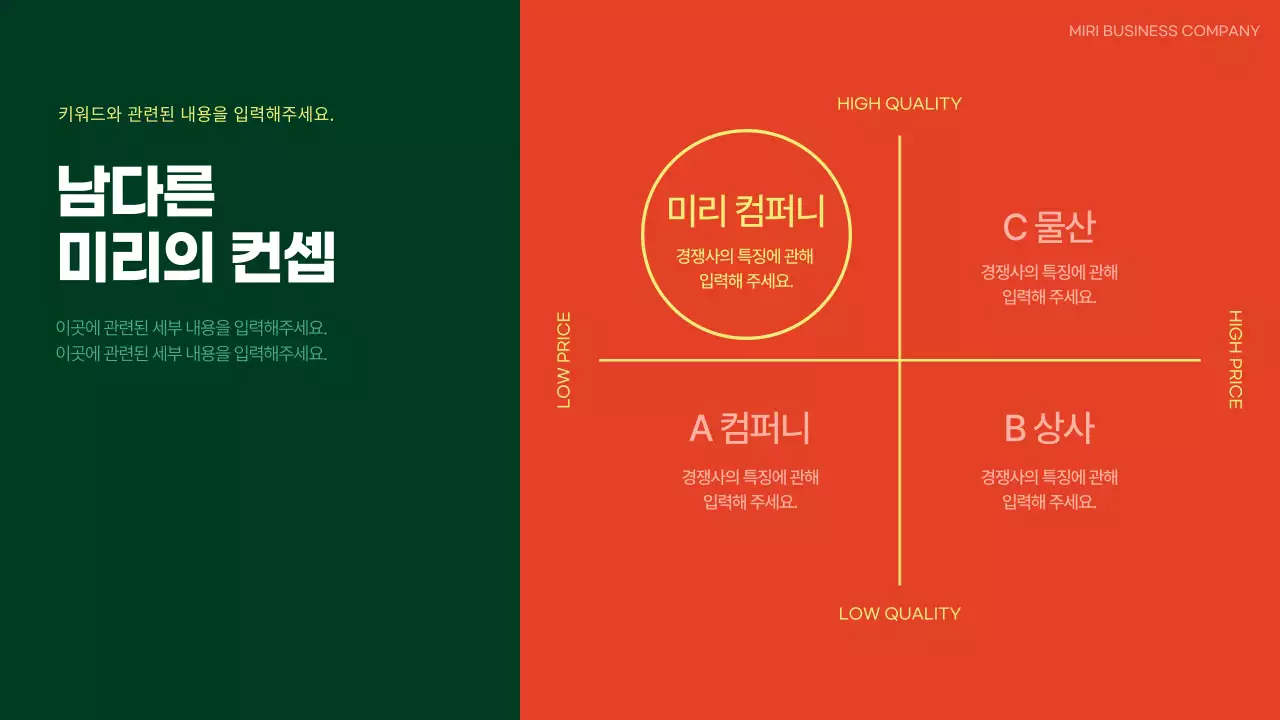 주황색과 초록색의 심플한 미팅 업무용 기획서