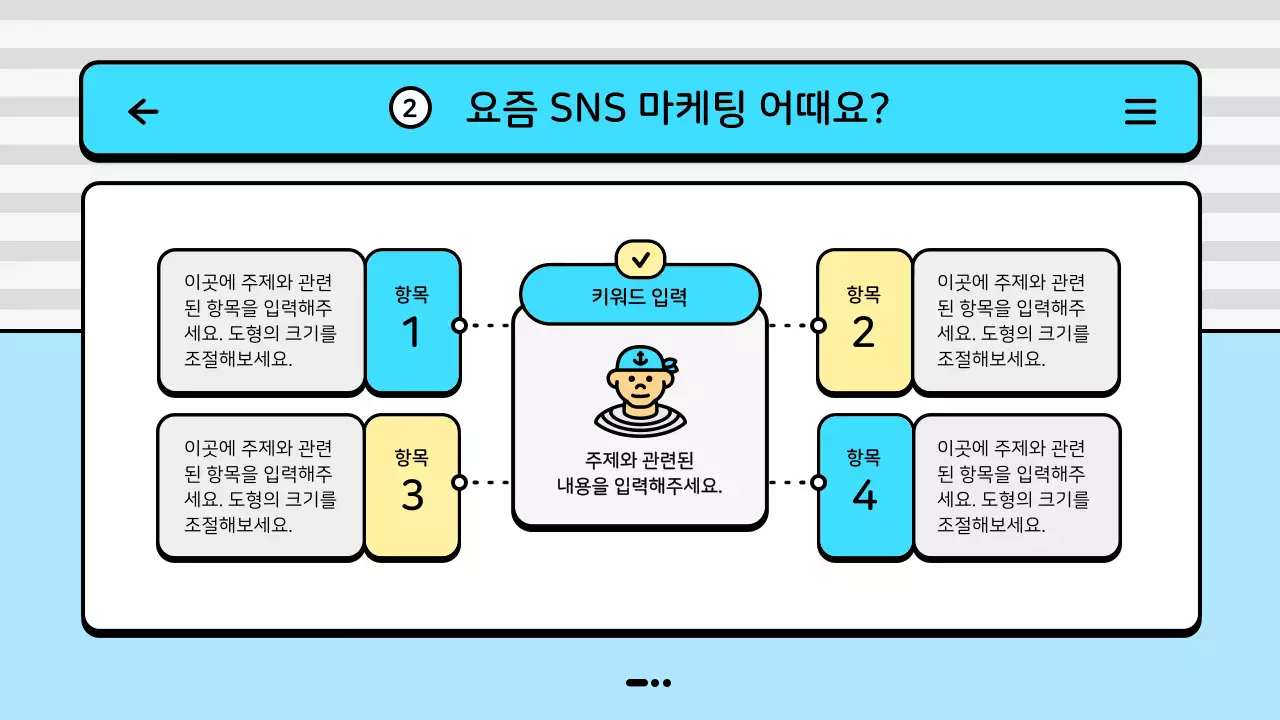 파랑색과 노랑색의 마린 바다 컨셉 마케팅 운영 보고서