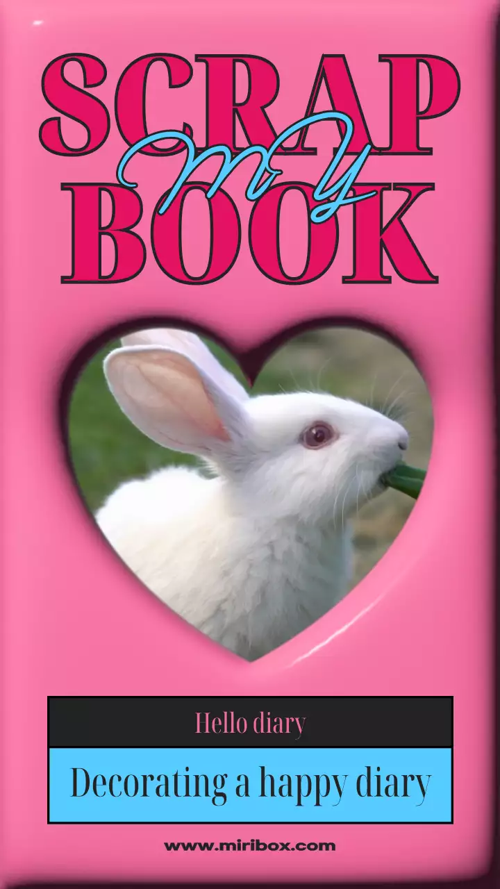 핑크색 다이어리 스크랩북