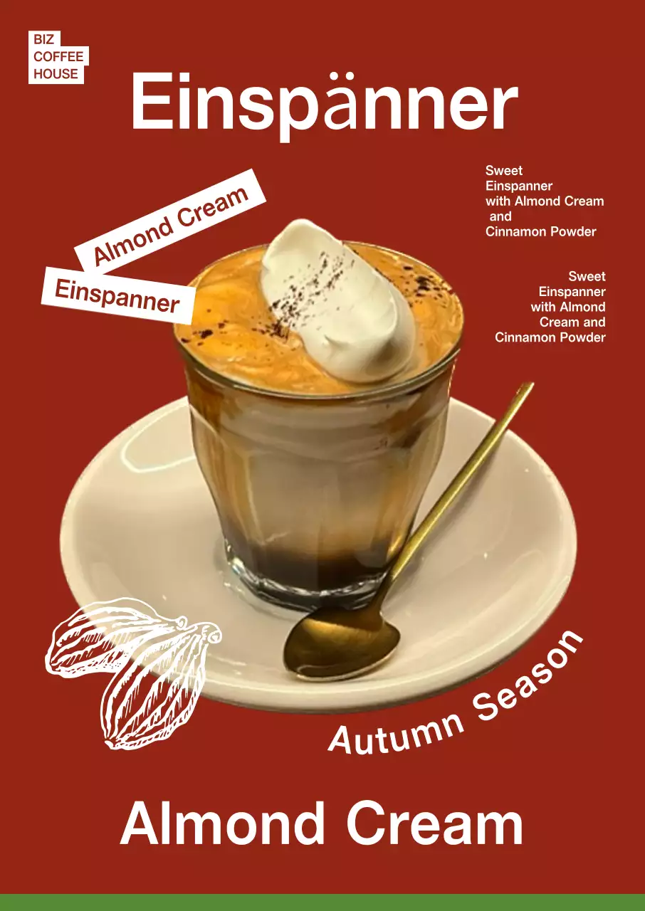 타이포를 이용한 미드센추리 느낌의 가을 카페 신메뉴 홍보