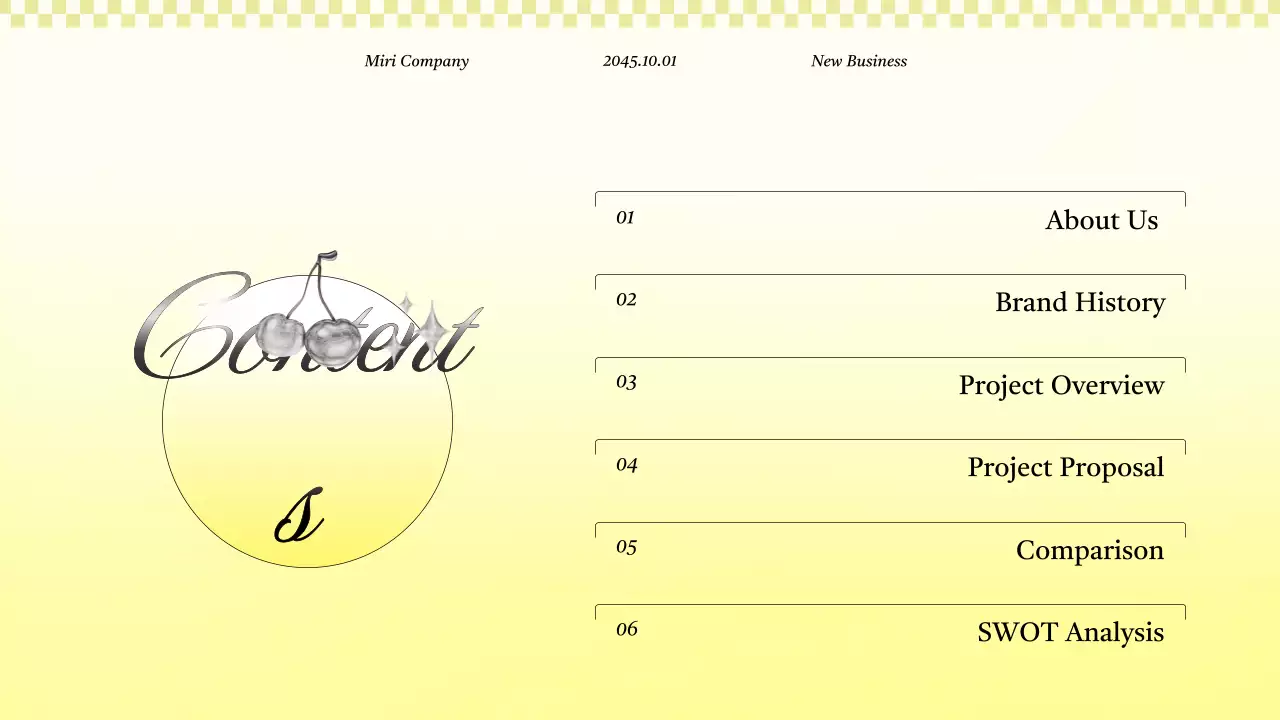 노란색의 키치한 비즈니스 프로젝트 제안서