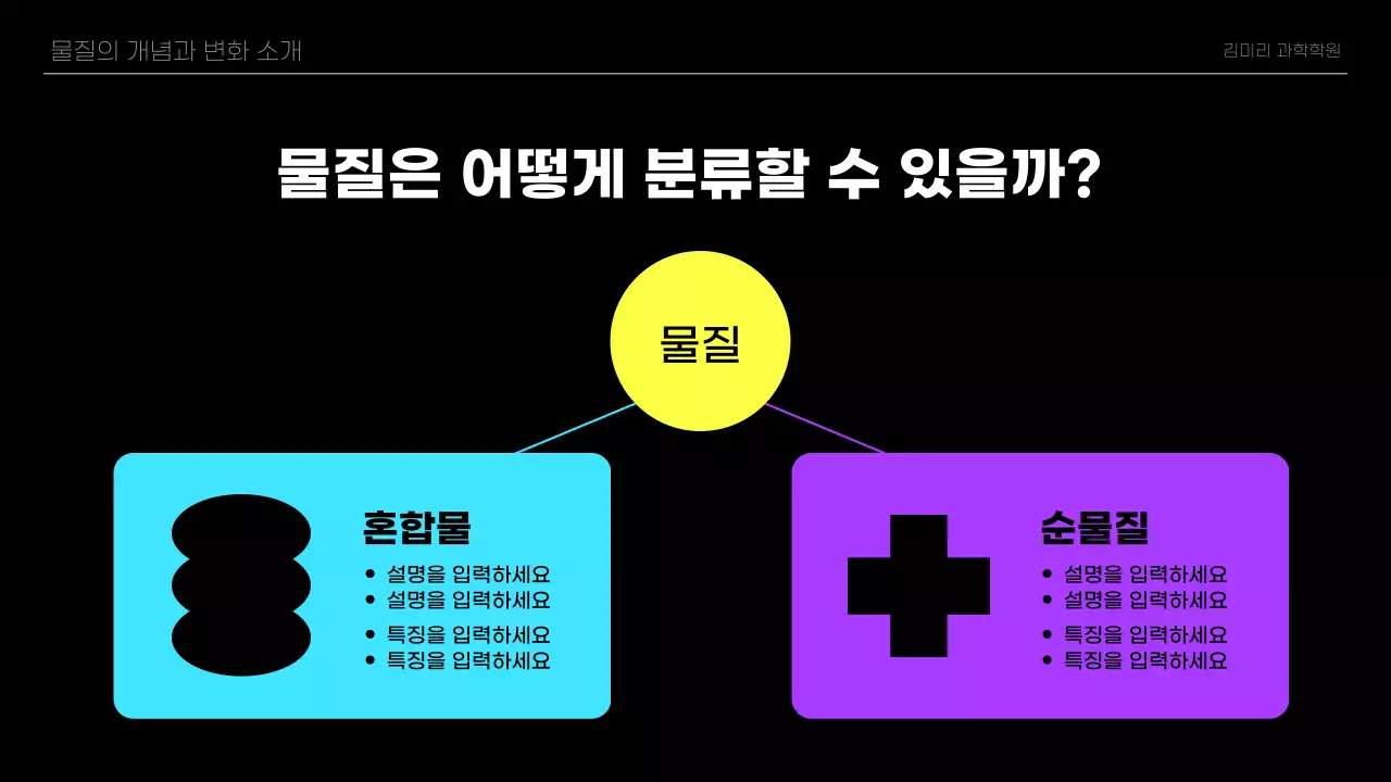 검정과 네온색의 심플한 과학 수업자료