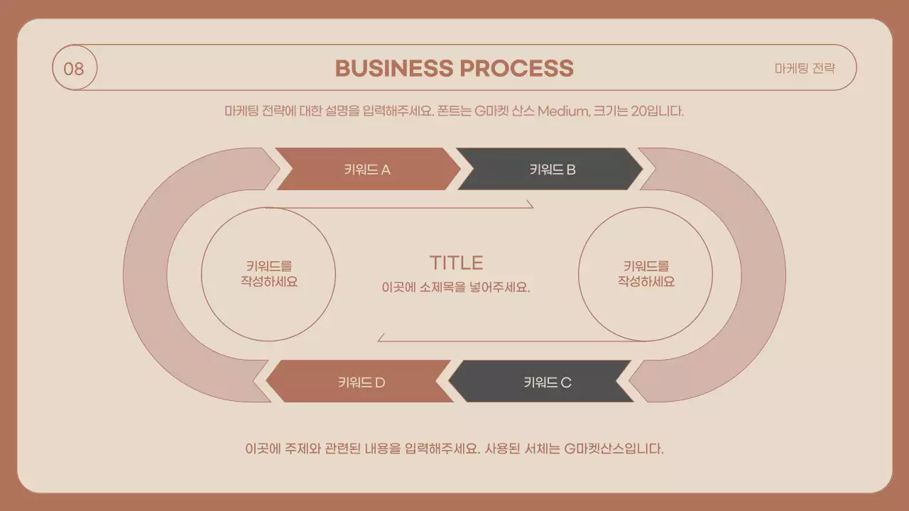 핑크와 베이지톤의 깔끔한 도형을 활용한 사업계획서