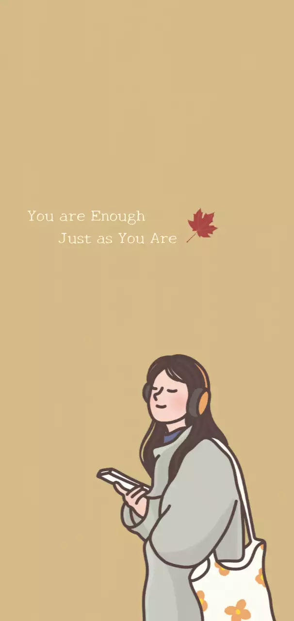 심플한 가을 분위기 음악감상하는 여자 배경화면