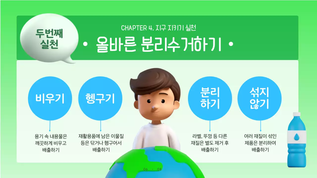 파랑과 흰색의 아기자기한 북극곰과 지구지키기 캠페인 정보