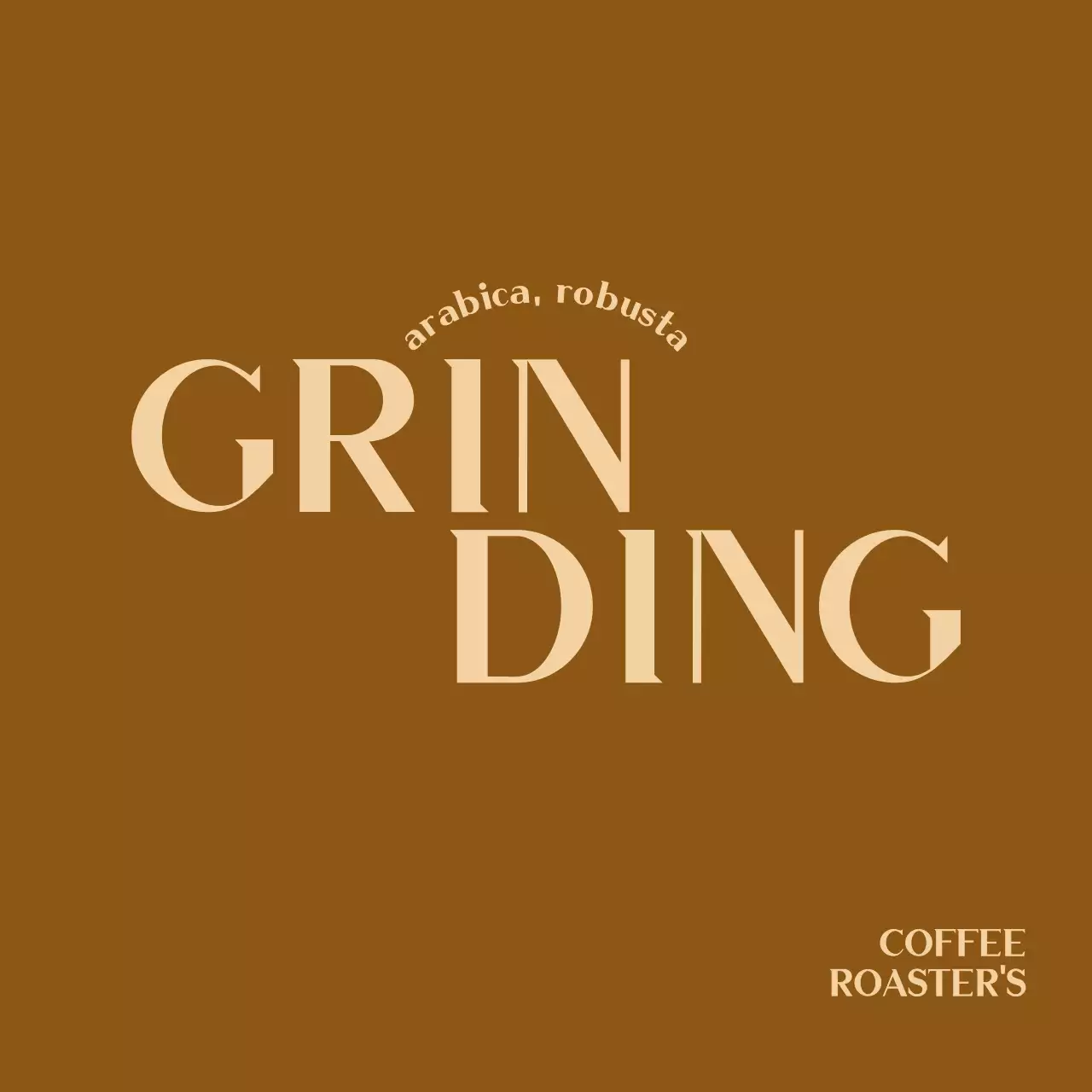 검정색과 베이지색의 텍스트로 이루어진 심플하고 고급스러운 컨셉의 카페 홍보용