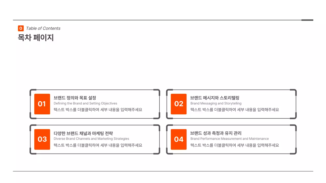 빨간색의 미니멀한 포인트 도형의 브랜드 전략 프레젠테이션 키트