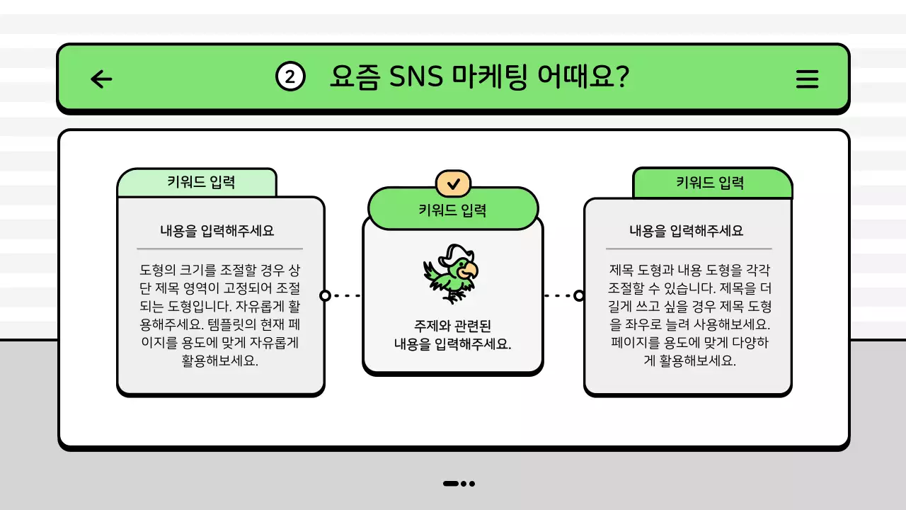 초록색의 마린 바다 컨셉 마케팅 운영 보고서