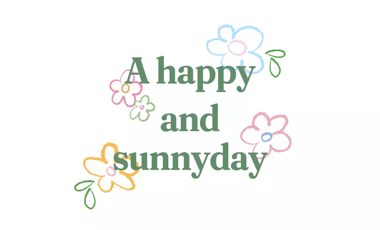 초록색의 드로잉 플라워 컨셉 굿즈