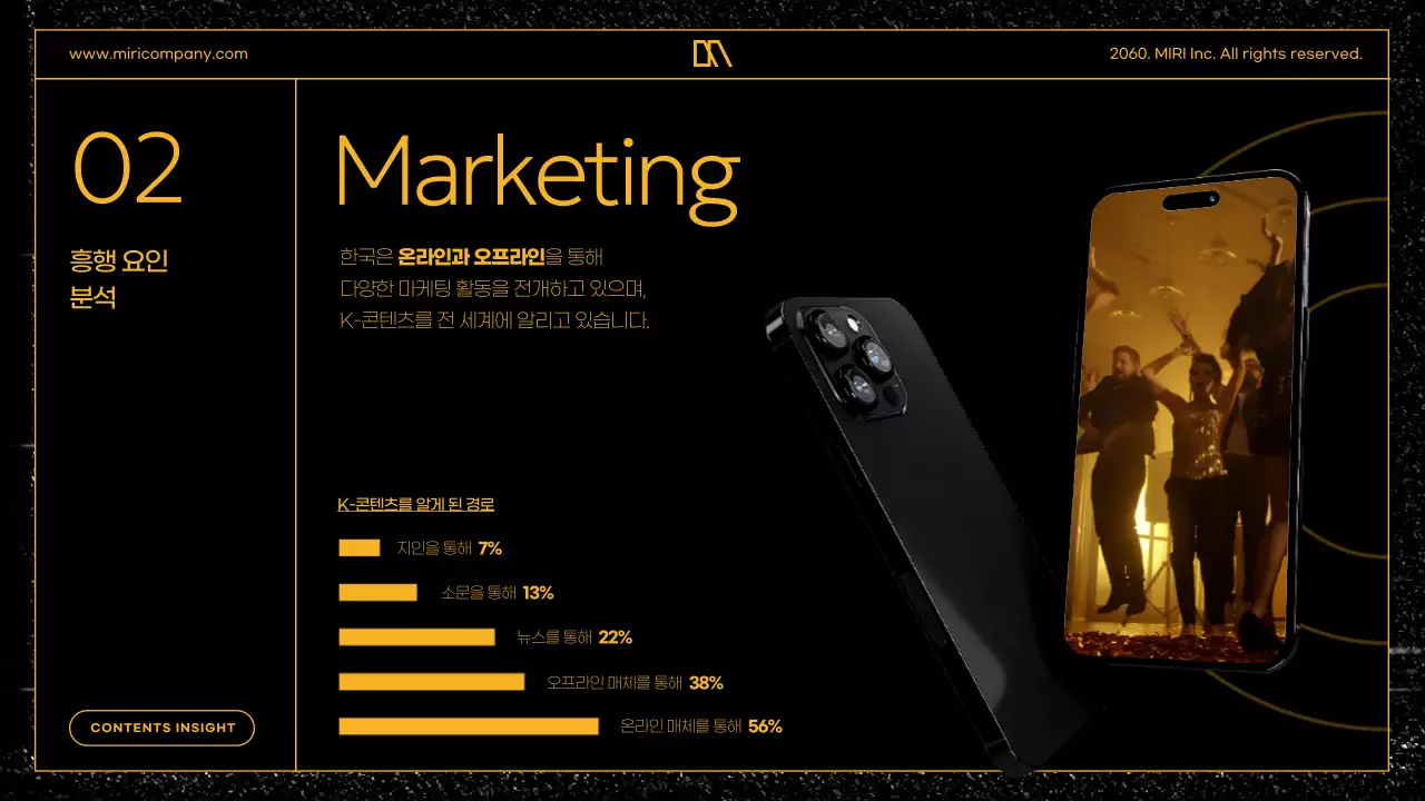 블랙 골드 테마의 강렬한 K-글로벌 콘텐츠 흥행 요인 분석