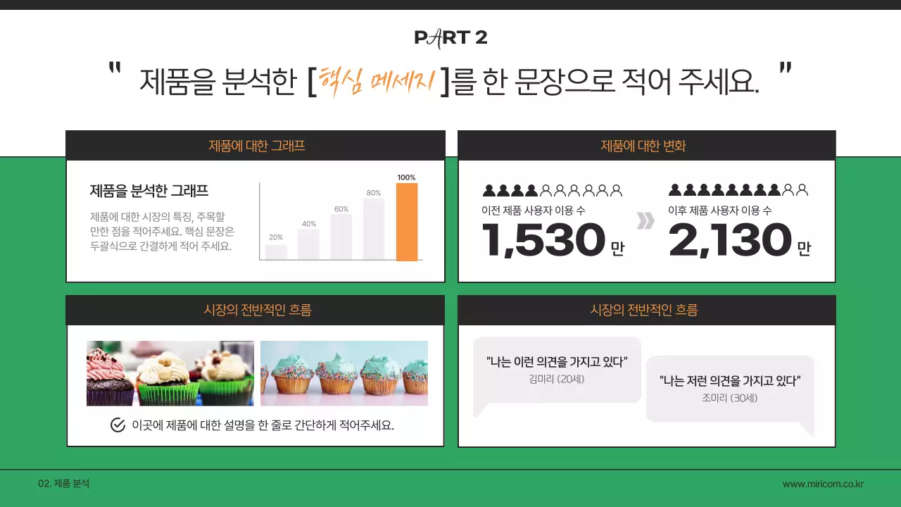 초록색과 흰색의 심플한 마케팅 기획서