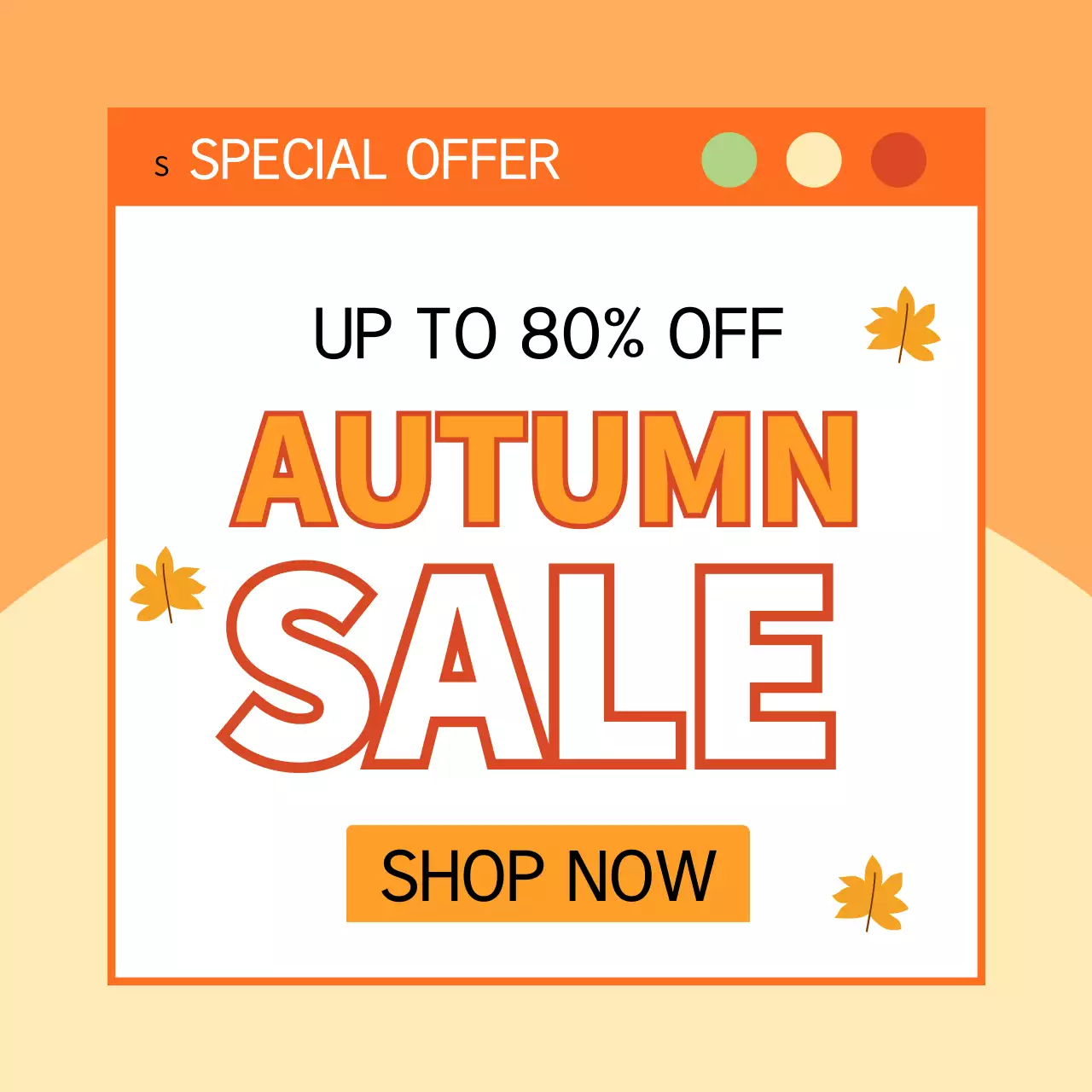 가을 세일 할인 프로모션 소셜 미디어 디자인 컨셉