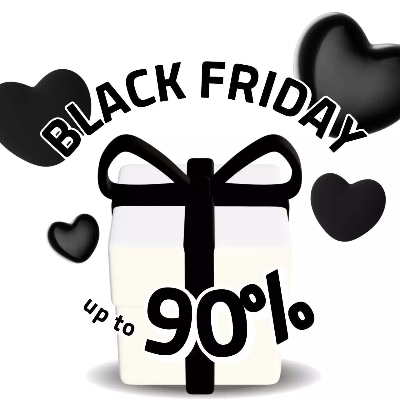 모던한 느낌의 3D 블랙프라이데이 이벤트