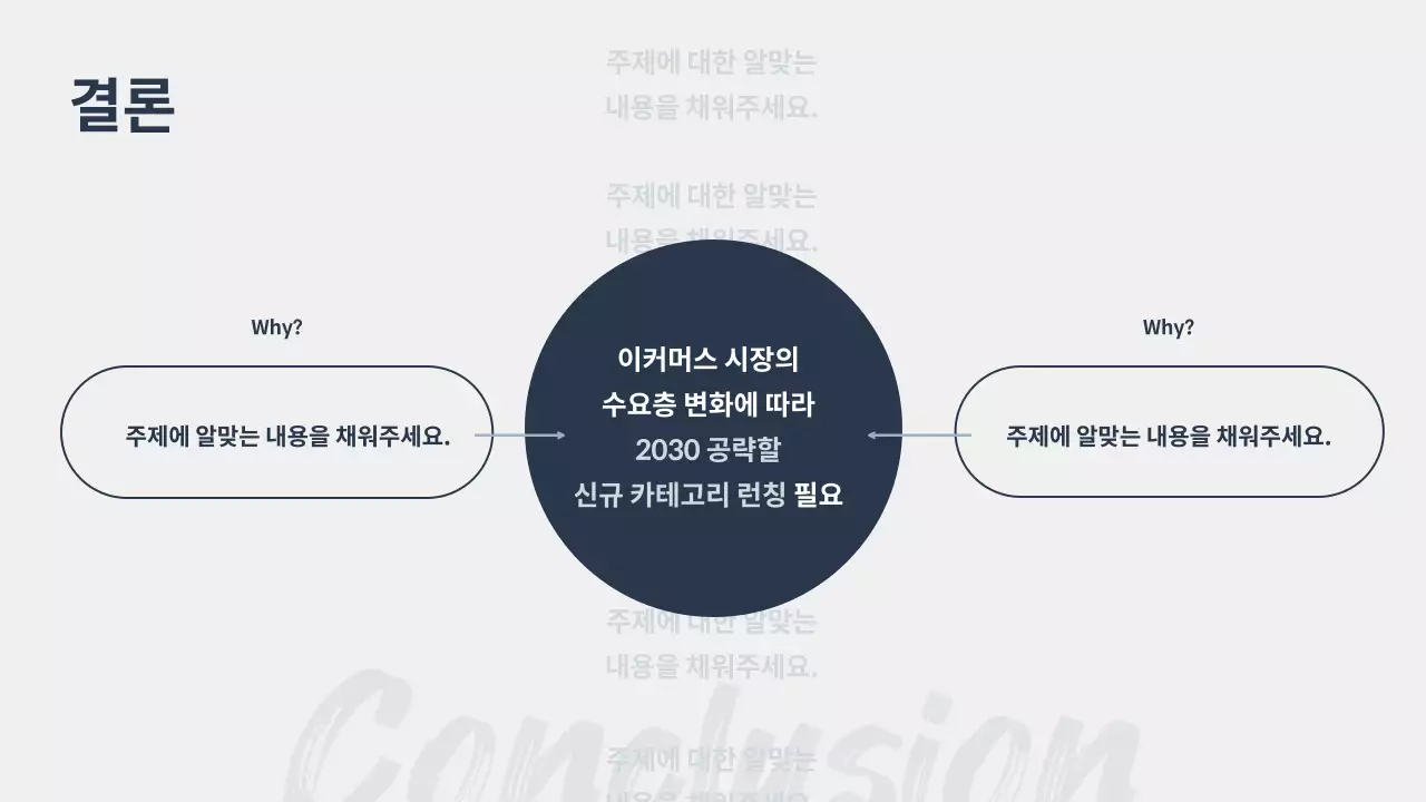 남색 포인트의 모던한 시장조사 보고서