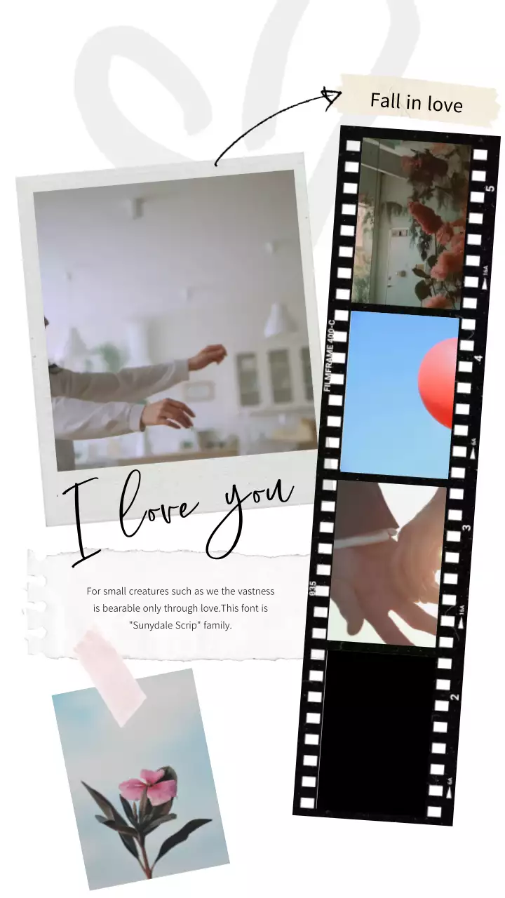 흰색과 검정색의 폴라로이드 빈티지 감성 홍보 동영상