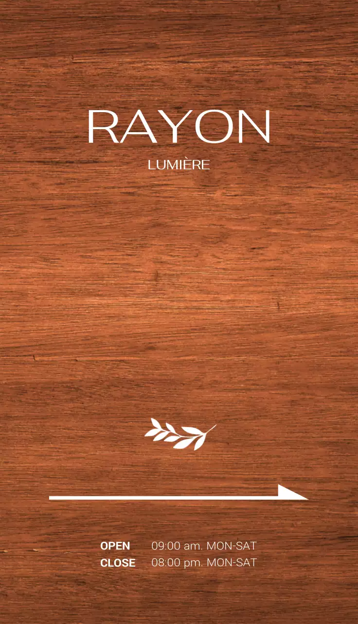 흰색의 심플한 잎사귀 일러스트와 화살표가 있는 꽃 가게 위치 안내용