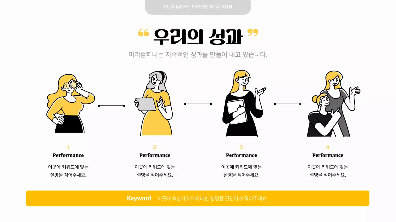 노란색과 검정색의 심플한 비즈니스 PT