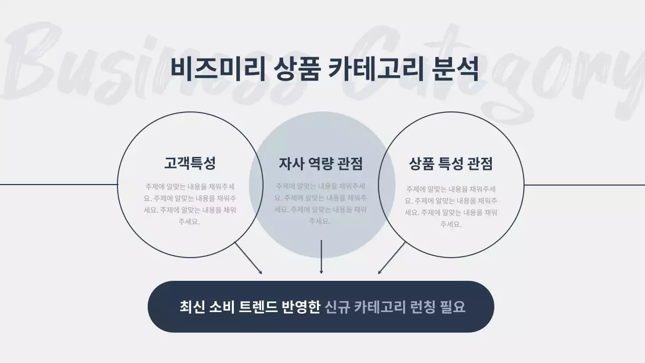 남색 포인트의 모던한 시장조사 보고서