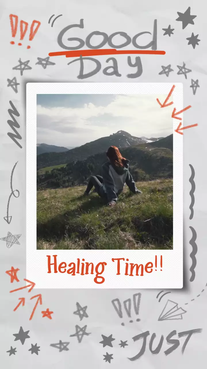 그레이와 오렌지포인트의 낙서느낌 폴라로이드