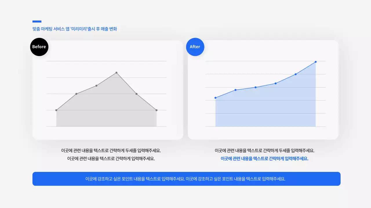 파랑과 흰색의 키치한 3D 일러스트를 활용한 회사 소개서