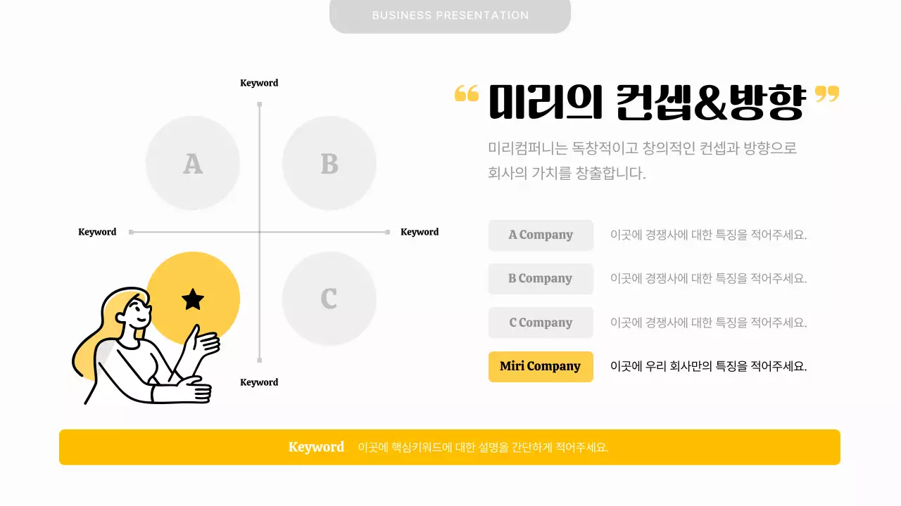 노란색과 검정색의 심플한 비즈니스 PT