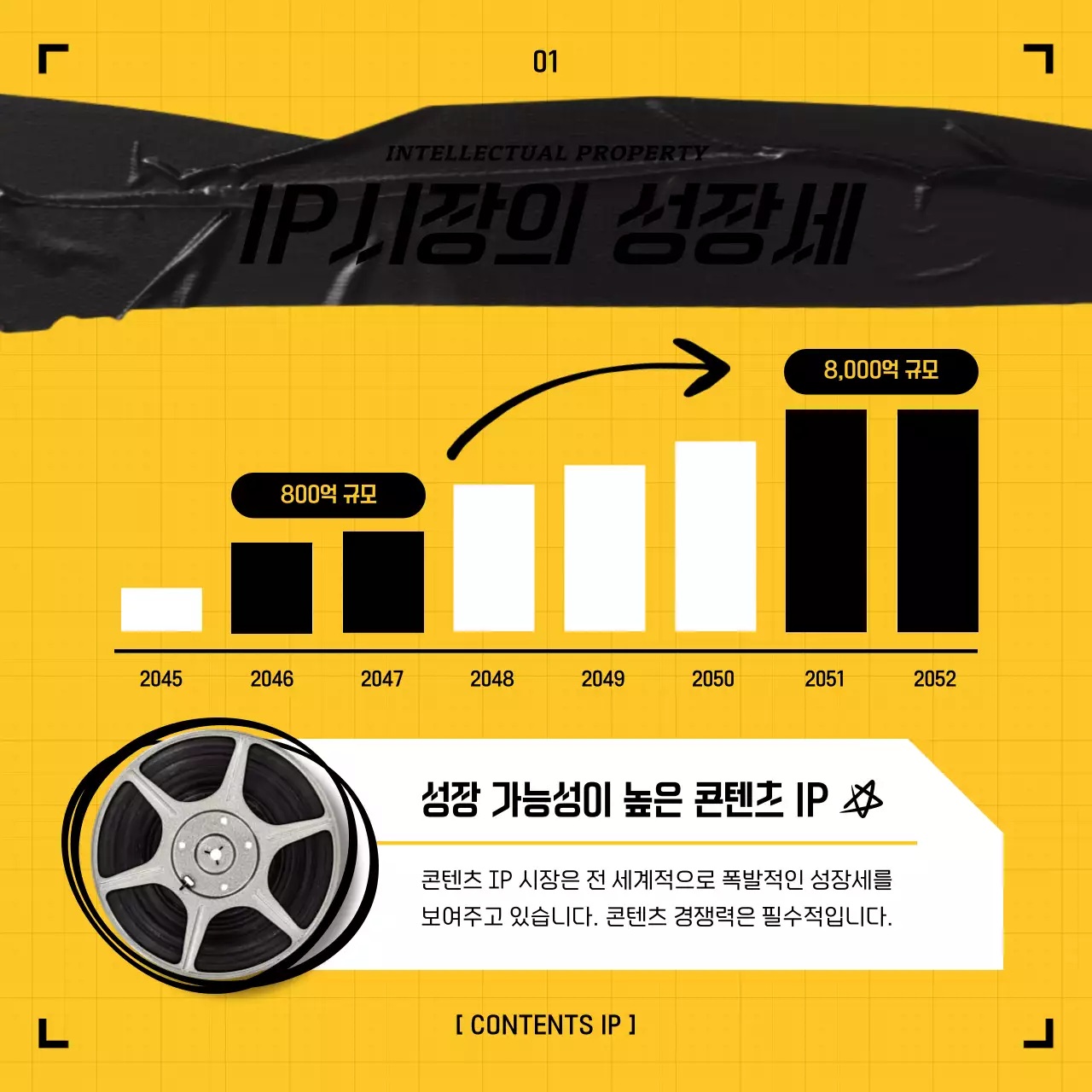 노란색과 검정색의 비디오테이프 컨셉 IP 저작권