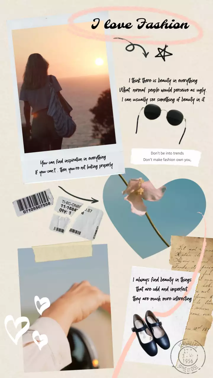 베이지와 흰색의 폴라로이드 빈티지 컨셉 홍보 영상