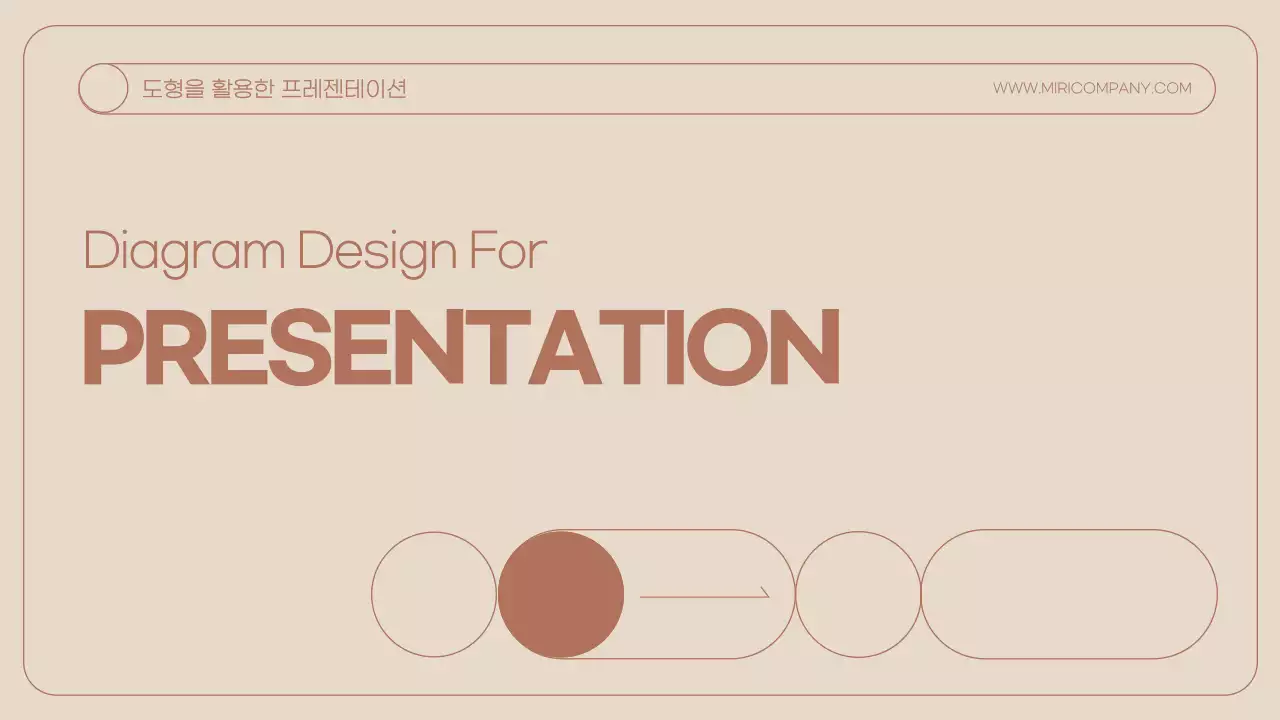 핑크와 베이지톤의 깔끔한 도형을 활용한 사업계획서