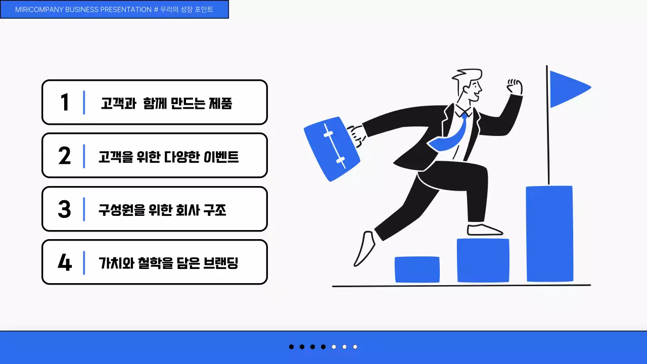 파랑의 모던한 설득력있는 비즈니스 자료