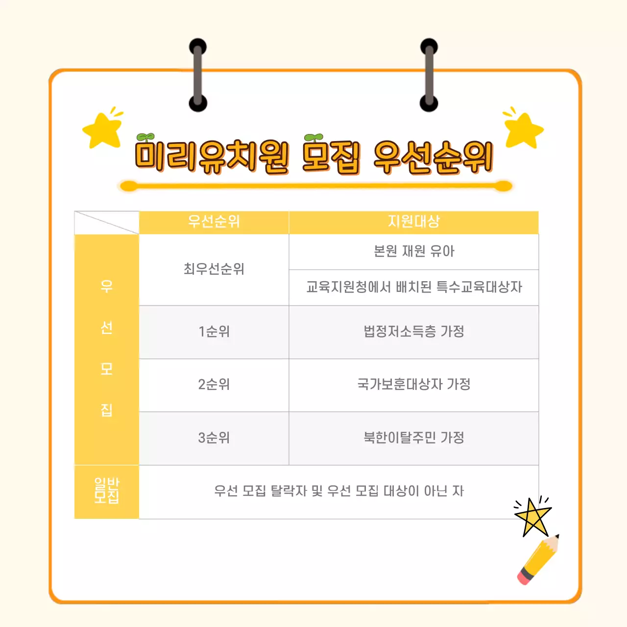 유치원 원아모집