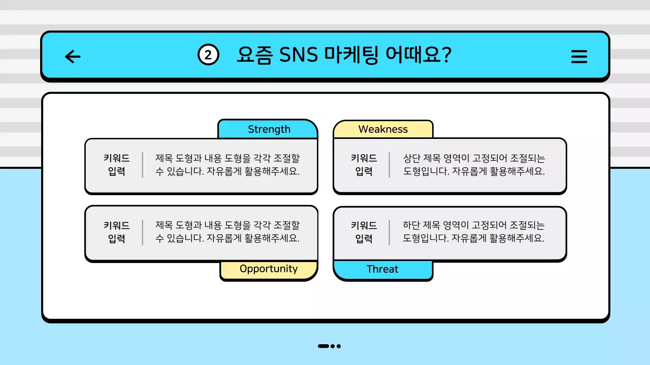 파랑색과 노랑색의 마린 바다 컨셉 마케팅 운영 보고서