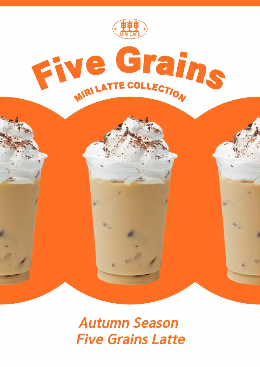 주황색 밝은 컨셉의 가을 신메뉴 홍보