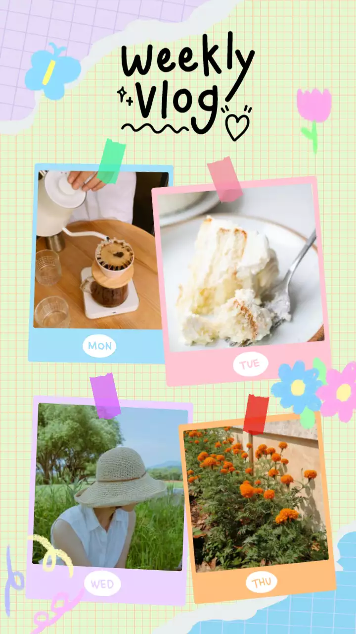 파스텔 귀여운 컨셉의 미니 브이로그 쇼츠