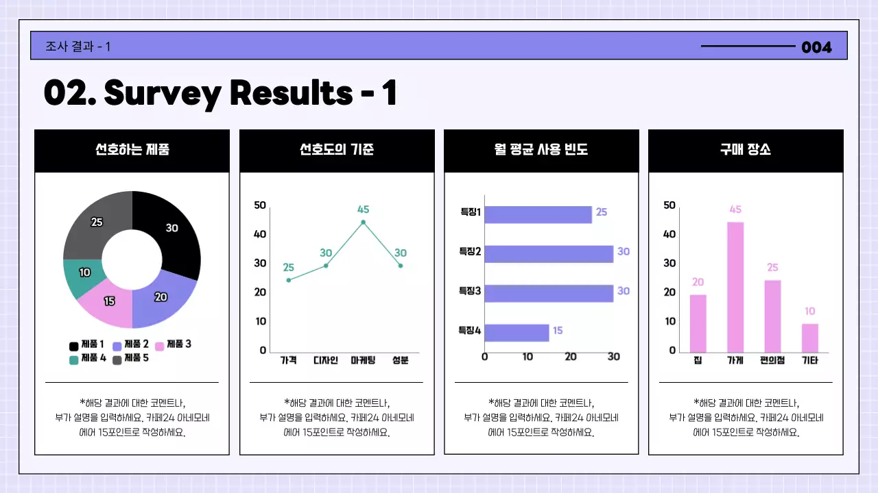 연보라와 핑크의 키치한 소비자 설문조사 보고서