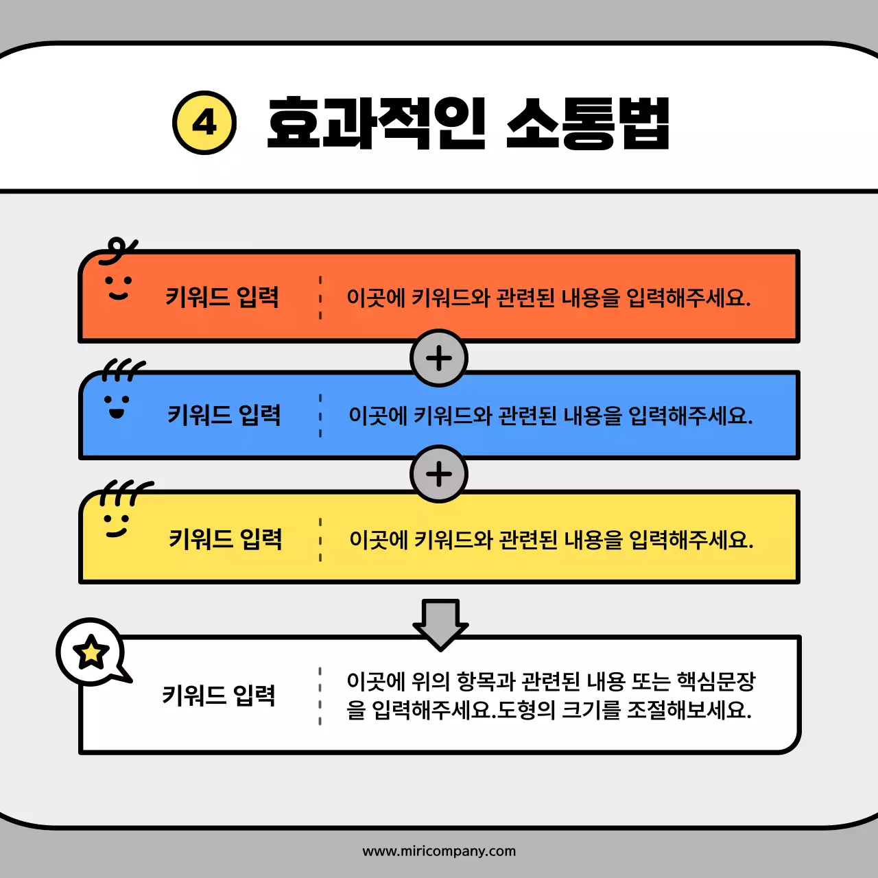 주황색과 파랑색의 귀여운 캐릭터 도형 컨셉 카드뉴스 키트