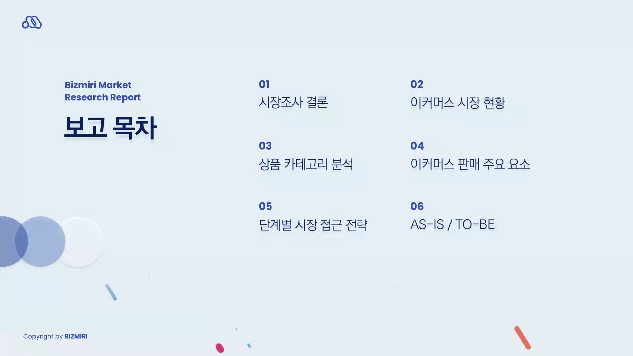 파랑과 남색의 심플한 시장조사 보고서