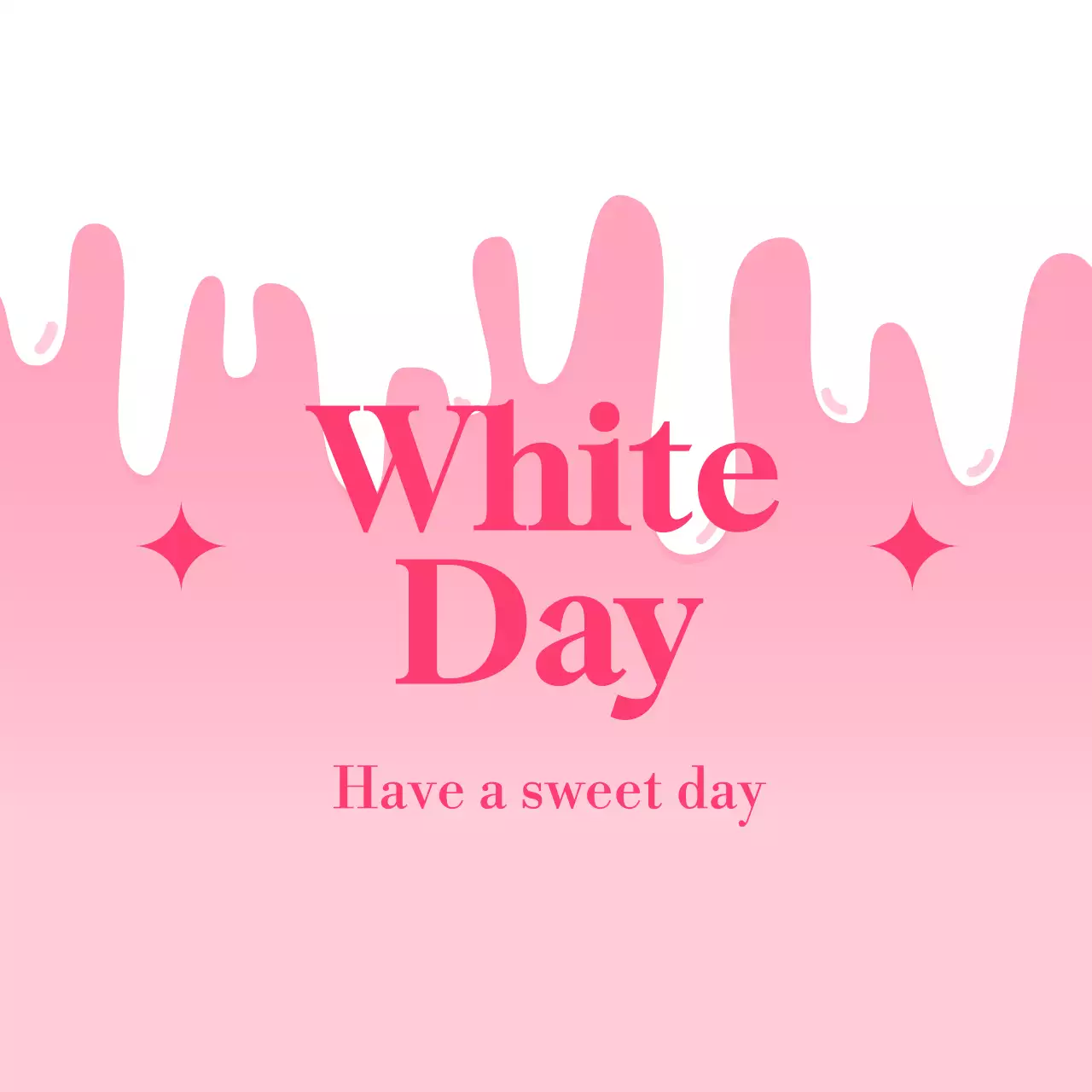 ピンクのおしゃれなホワイトデーステッカー