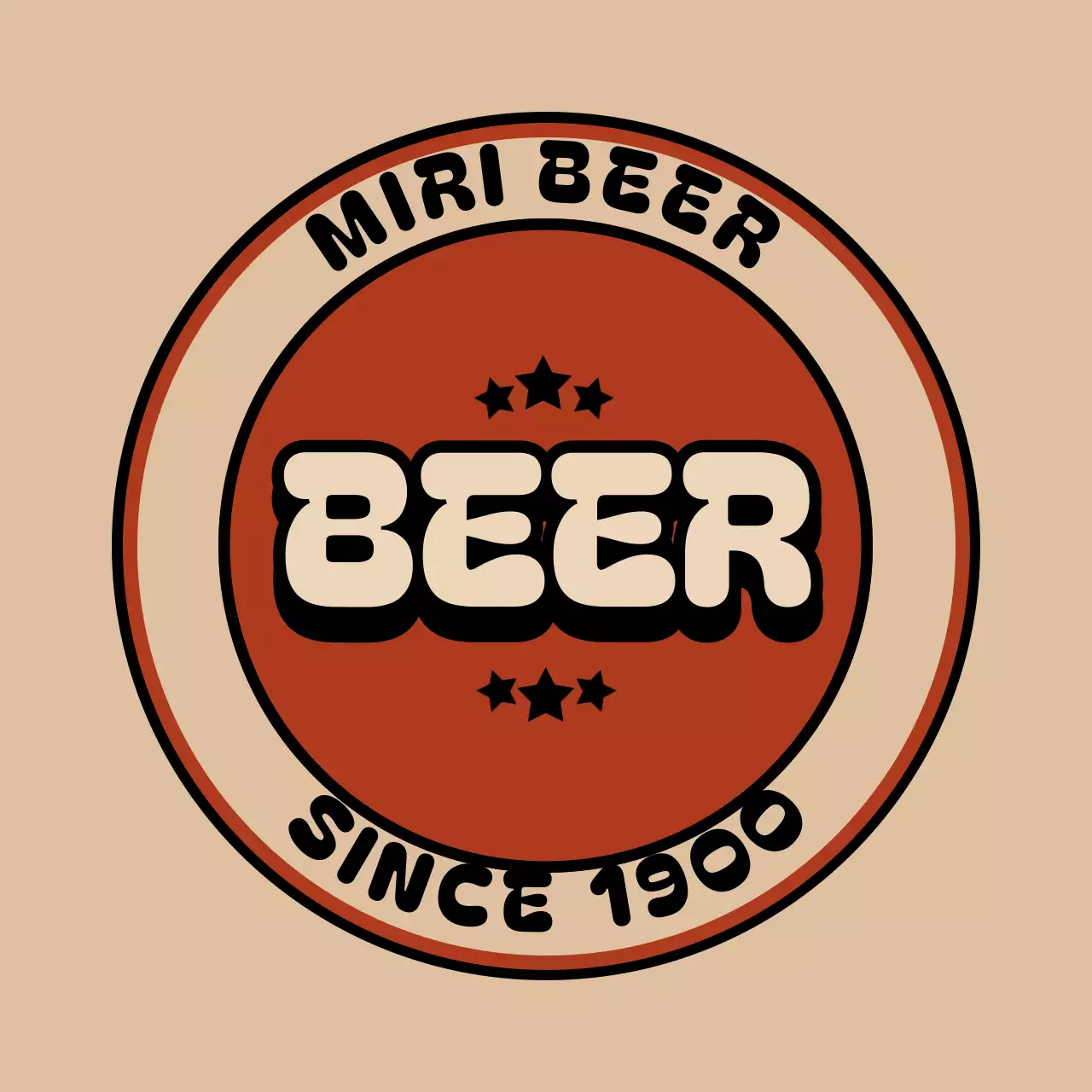 ベージュレトロビールコースター