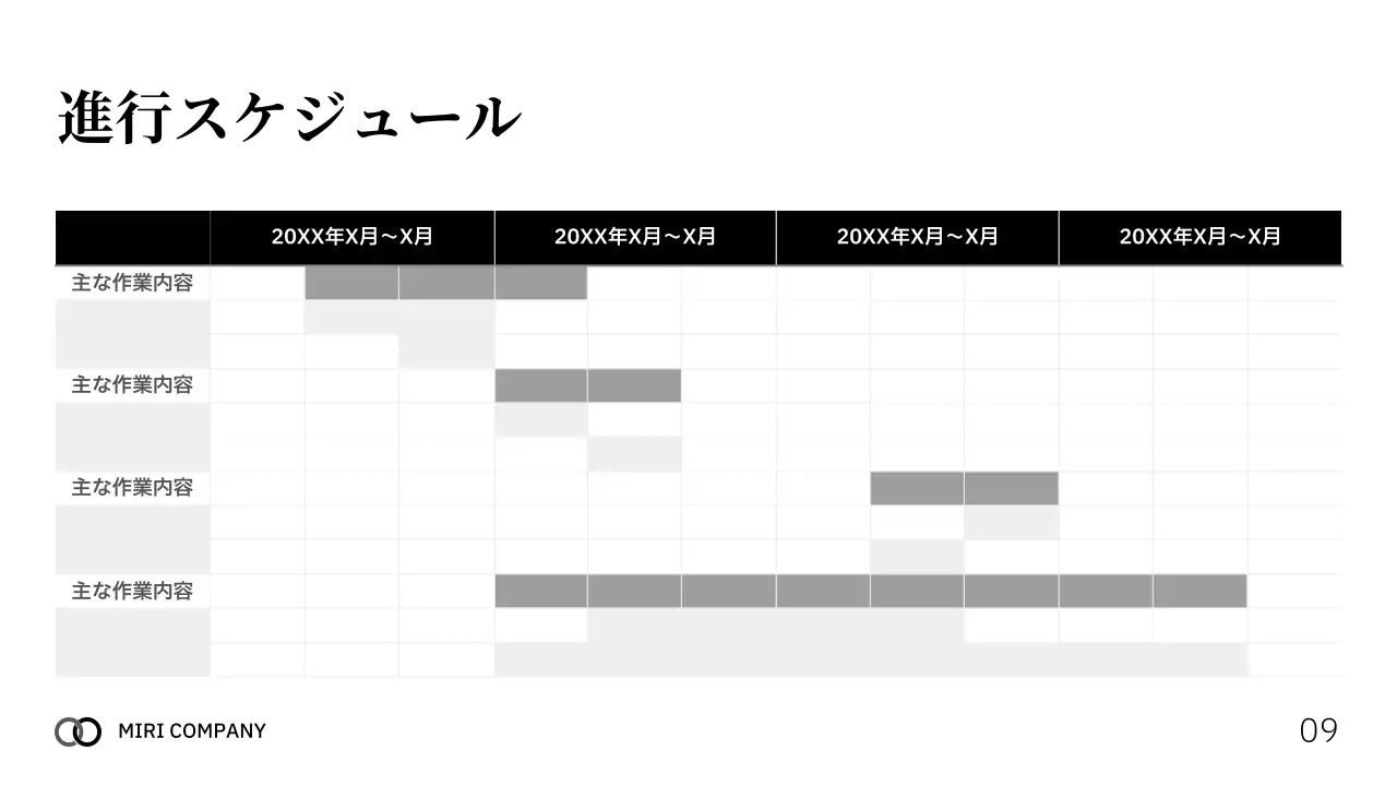 白黒 シンプル プロジェクト 企画書 プレゼンテーション