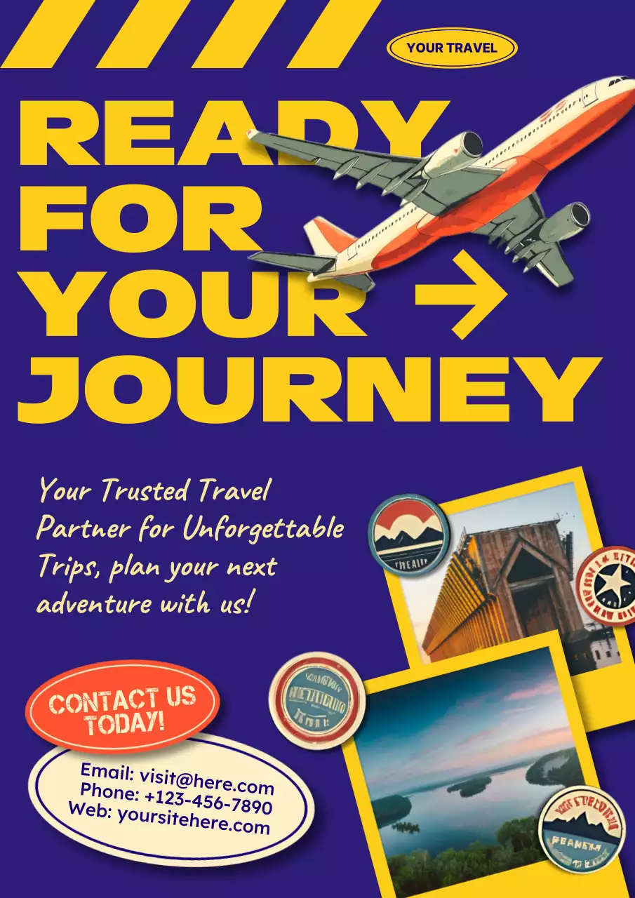 Yellow Trendy Travel Promotion Poster