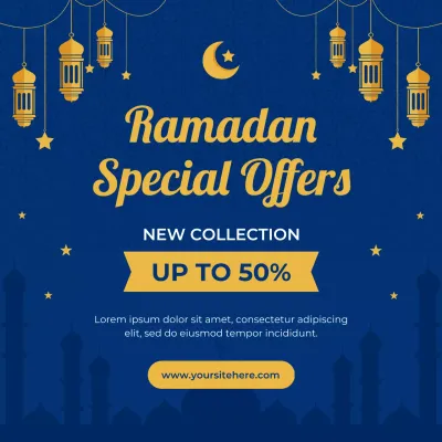 Blue Traditional Ramadan Promotion Social Media Post
