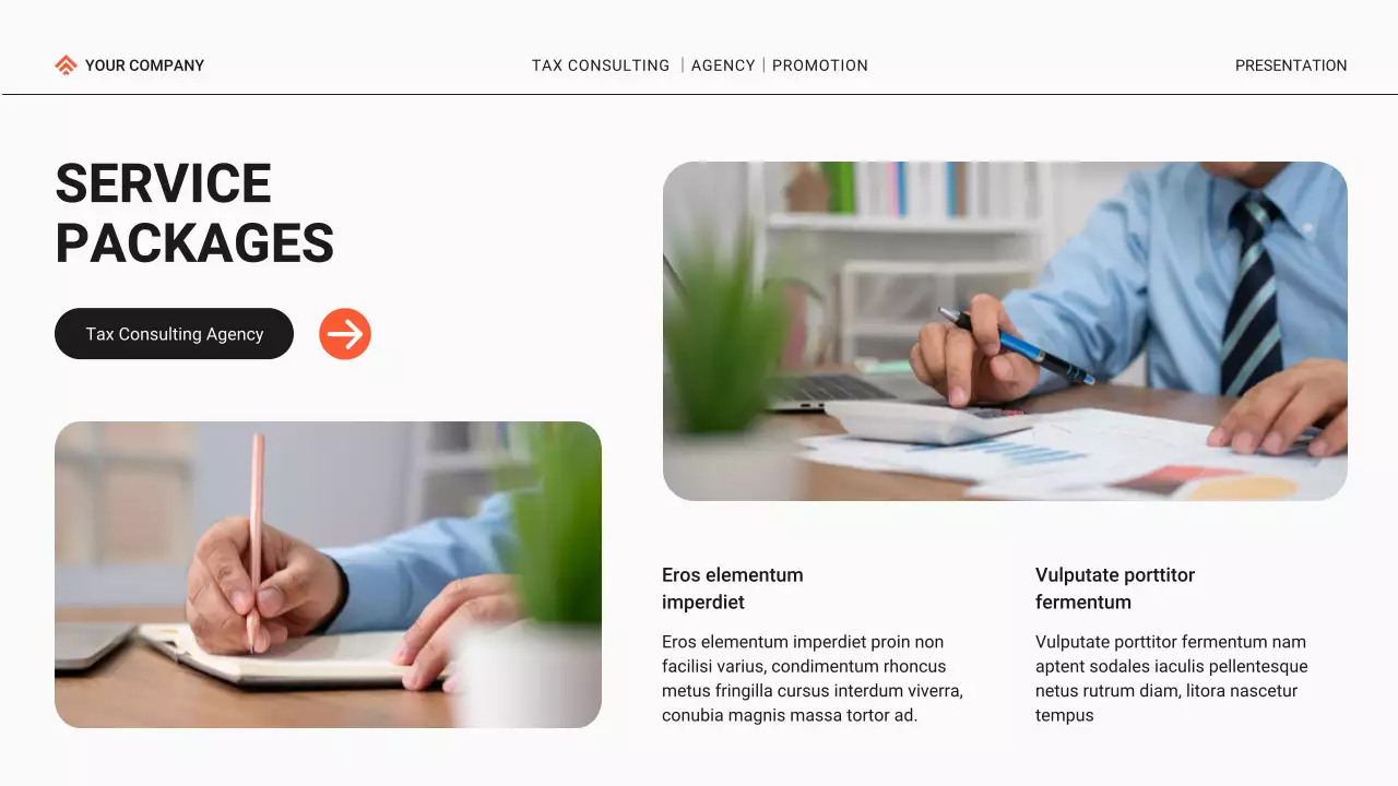 White Professional Tax Promotion Presentation