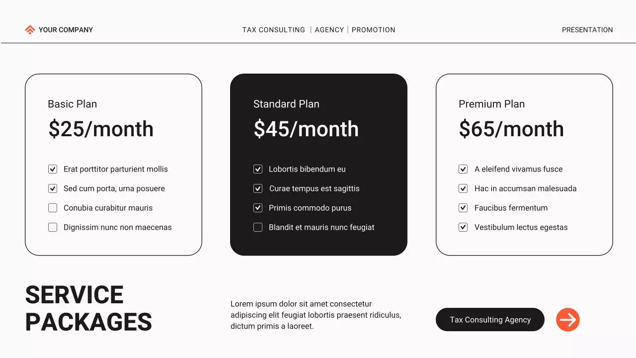 White Professional Tax Promotion Presentation
