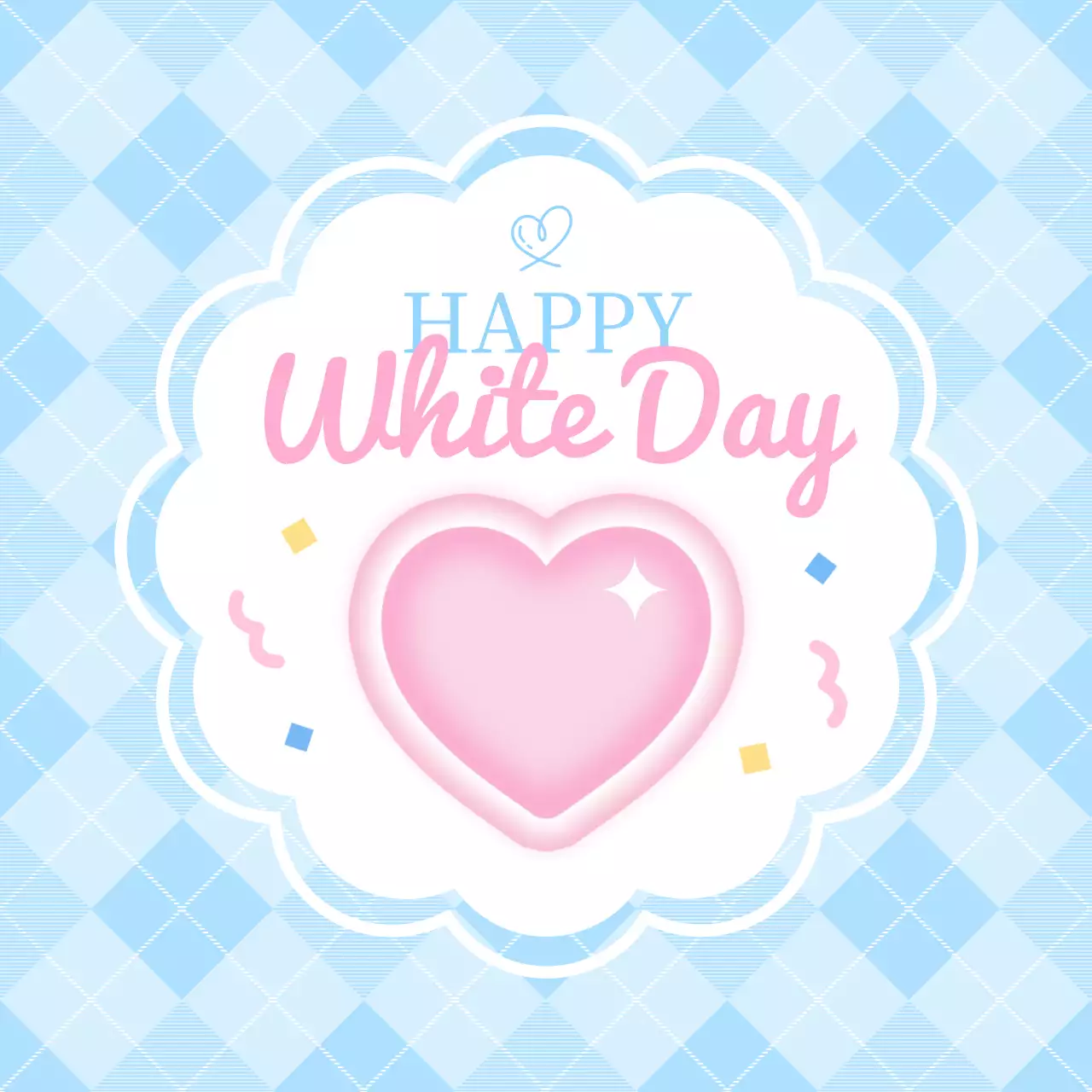 水色 かわいい ホワイトデー ステッカー