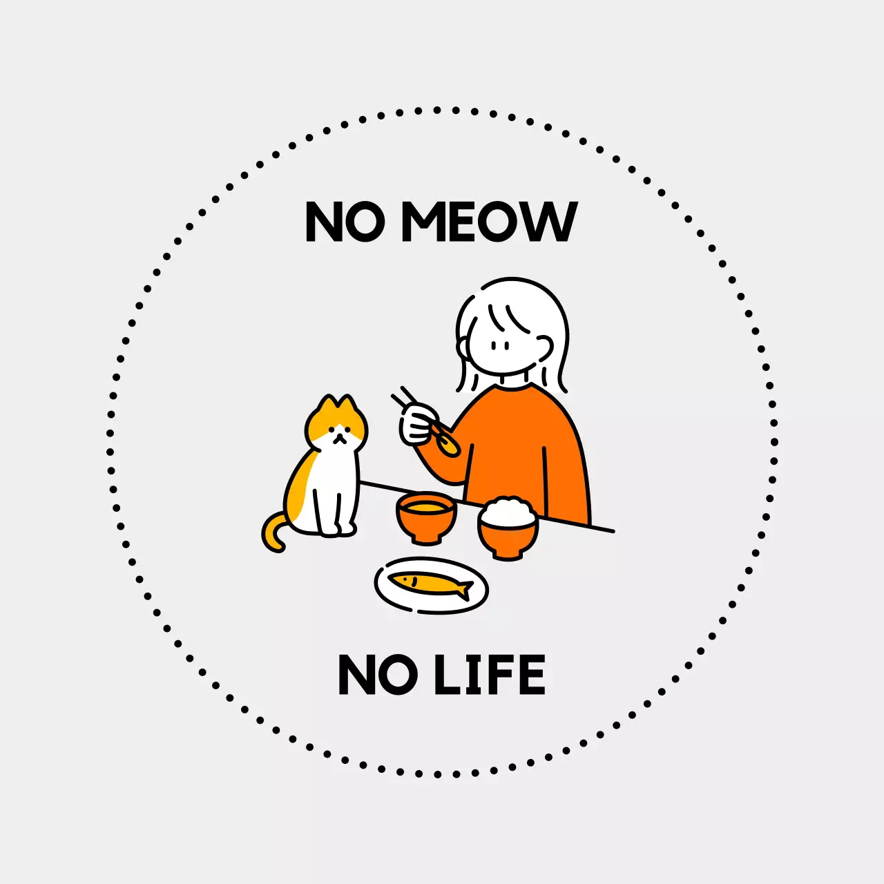 グレーとオレンジのかわいいプロモーションコースター