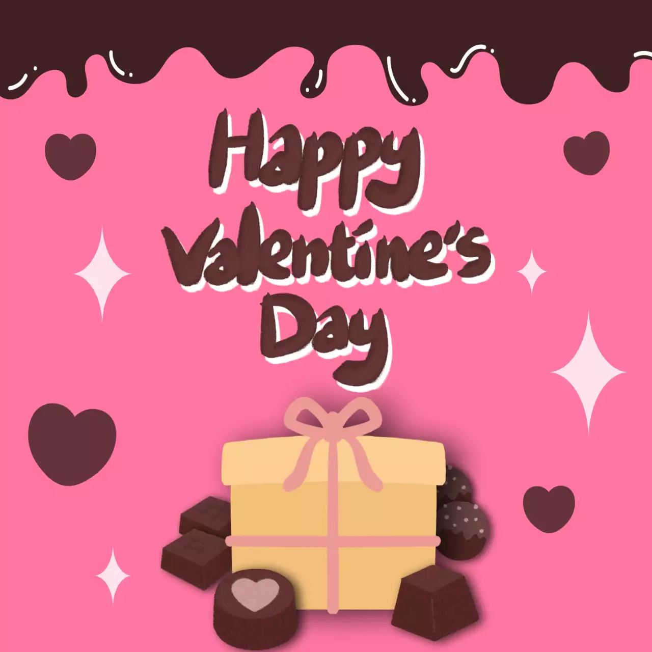 핑크색 바탕의 발렌타인데이 카드