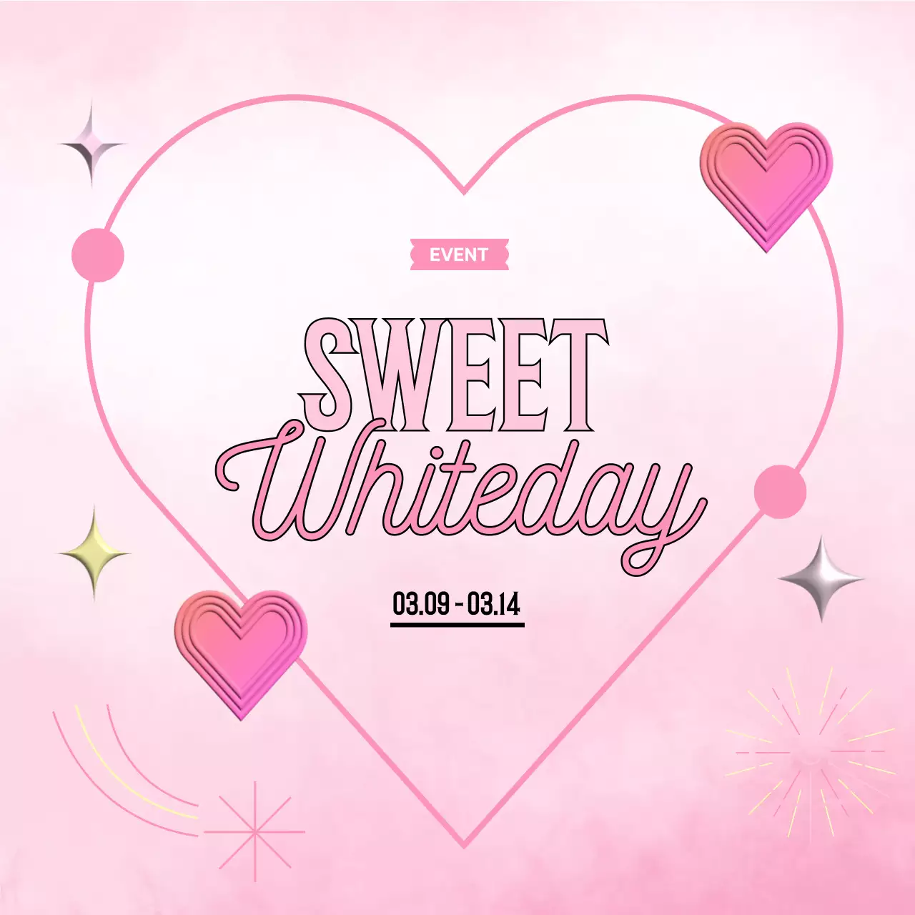 핑크 아기자기한 화이트데이 이벤트