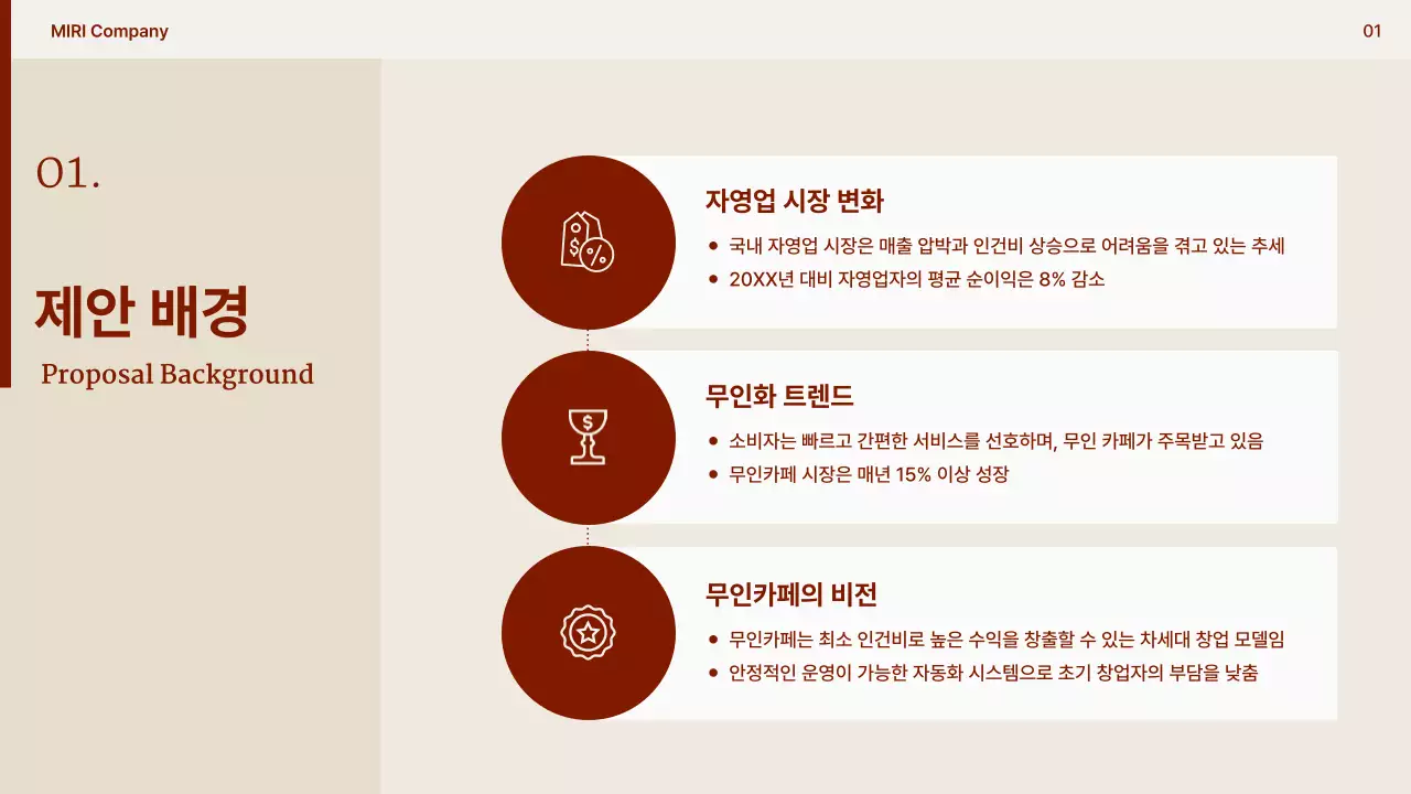 베이지 모던 카페 제안서