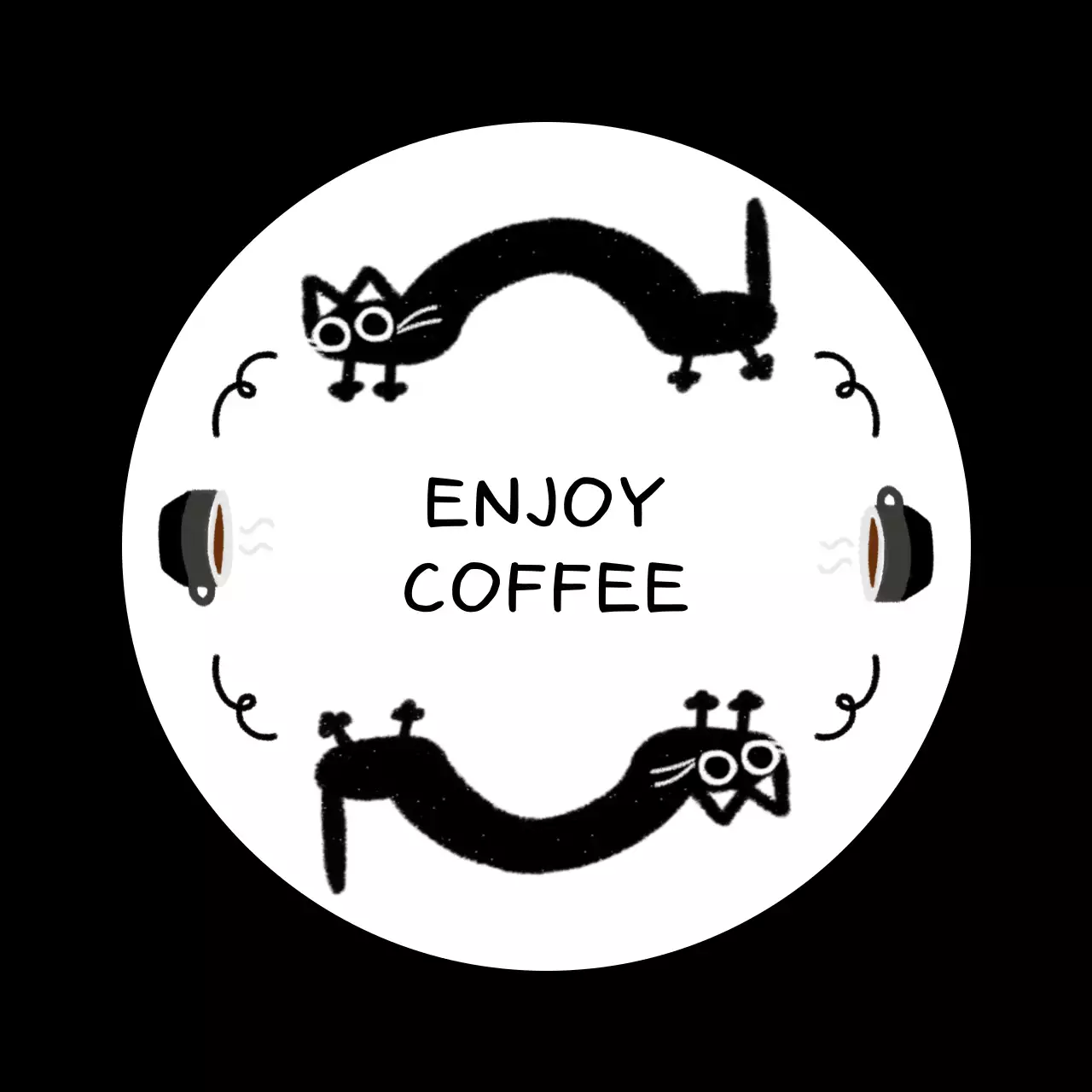 白黒子供向けグッズコースター